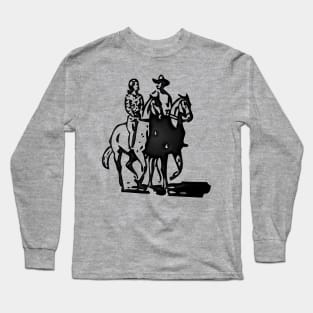 Western Era - Cowboy and Cowgirl on Horseback Long Sleeve T-Shirt